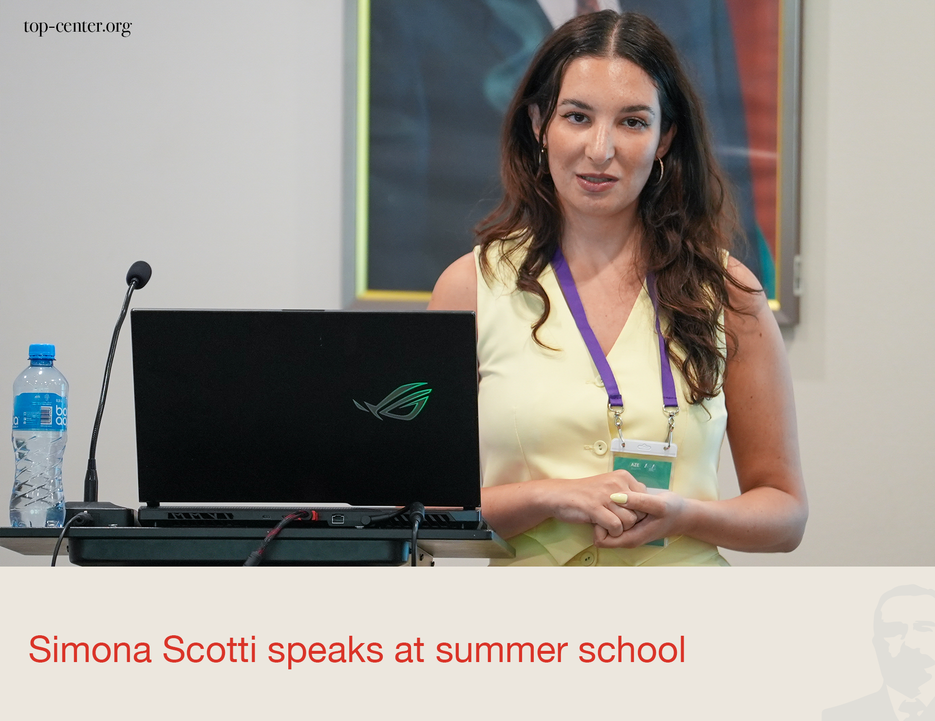 Simona Scotti speaks at summer school